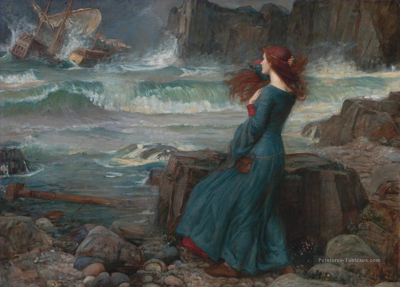 Miranda La Tempête femme grecque John William Waterhouse Peintures à l'huile
